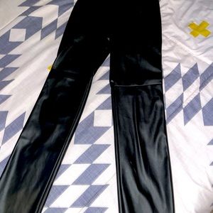 Vegan Leather Black Pants